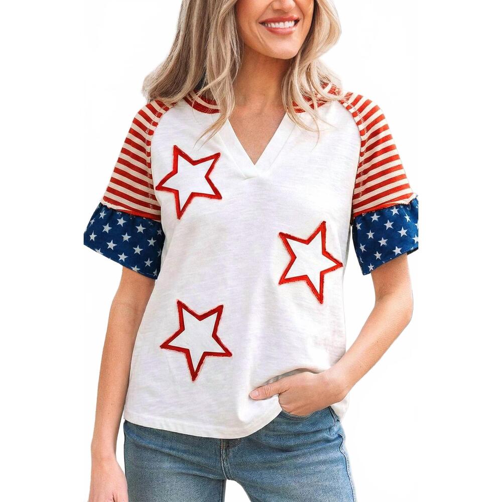 NEW SHEWIN independence day top in red multi